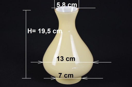Стеклянный абажур масляной лампы - 1300 типов - K0950B - 13/7 см