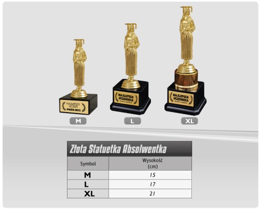 ЗОЛОТАЯ СТАТУЭТКА ВЫПУСКНИКА L ДЛЯ СТУДЕНТА