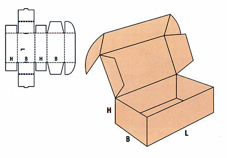 Вырубной картон 400x350x140 мм Почтовая коробка