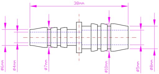 REDUKCJA ŁĄCZNIK SPRYSKIWACZA UNIWERSALNA 6mm 8mm