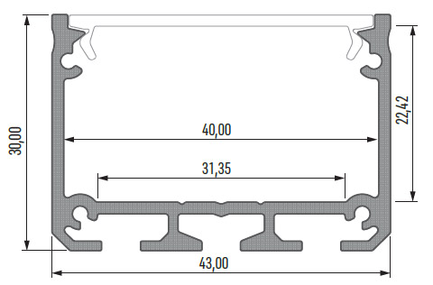 PROFIL ALUMINIOWY ILEDO SUROWY 1M DO TAŚM LED