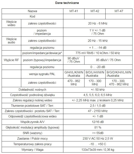 ТВ модулятор УВЧ TERRA MT-41 каналов 21-69 3xRCA