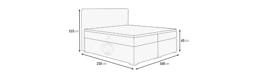 ŁOŻE KONTYNENTALNE MEDIOLAN I 160X200 Wariant A2