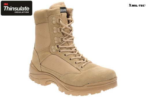 BUTY TAKTYCZNE Thinsulate 3M zamek YKK - KHAKI 39