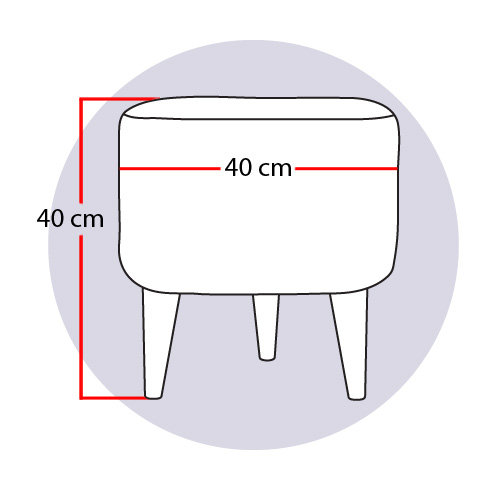 Табурет-пуф круглый на трех ножках, маленькая 