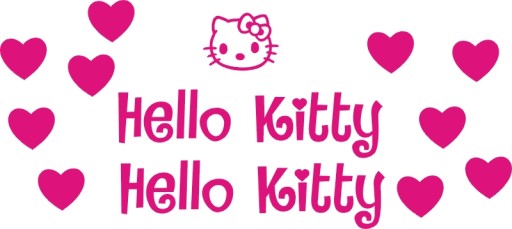 HELLO KITTY Наклейки в виде сердечек 25-B РАЗНЫХ ЦВЕТОВ