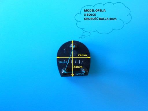 Mocne Fleki fleczki OPELIA czarne 3 bolce