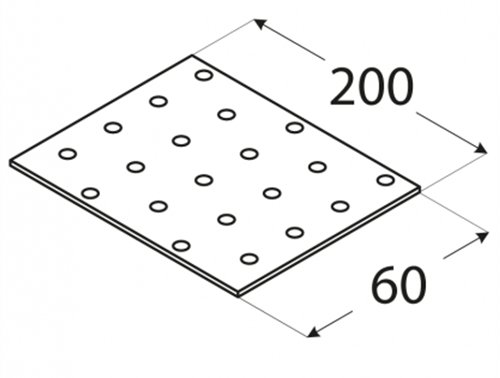 PP7 СОЕДИНИТЕЛЬ ПЕРФОРИРОВАННЫЙ ОЦИНКОВАННЫЙ 60x200 10 шт.