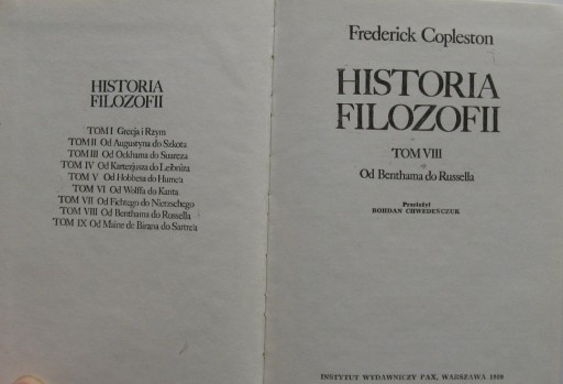 Historia filozofii t.8 Od Benthama...- F Copleston