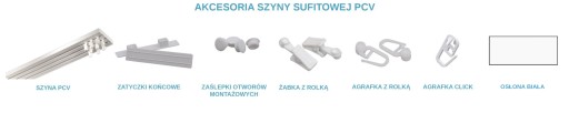 Karnisz 1,8 Szyna sufitowa PCV III 180 + OSŁONA