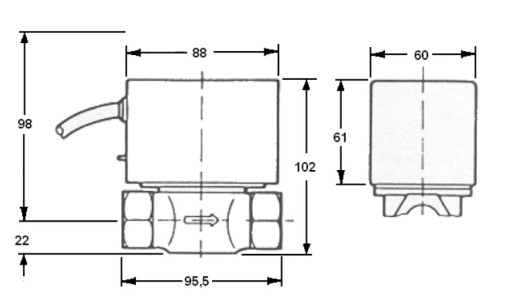 Проходной клапан 1 дюйм V4043H1122/U Honeywell