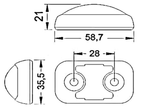 Водонепроницаемая светодиодная лампа TRUCK TRUCK BUS OUTLINE 12V 24
