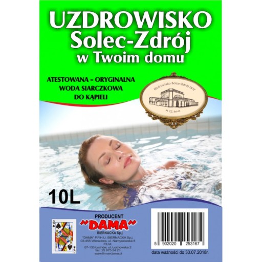 СУЛЬФИДНАЯ ВОДА SOLEC-ZDRÓJ ДЛЯ КУПАНИЯ 10л