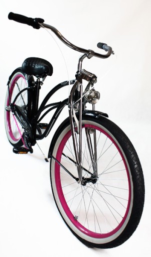 Женский велосипед Beach Cruiser 26 LADY SPRINGER черный шестерни розовый ROYALBI