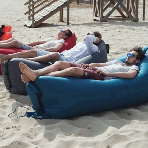 Nadmuchiwana Rozkładana Sofa Leżak Fotel Plażowy Materac na Plaże 9027 żółt