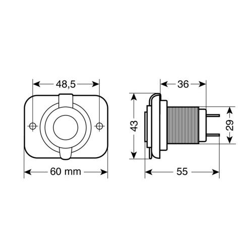 USB-РОЗЕТКА x2 ДОПОЛНИТЕЛЬНАЯ КРЫШКА 2100мА 12/24В 005