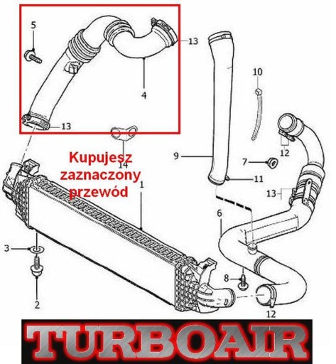 Тройник интеркулера Waz 2.0 D VOLVO S40 V50