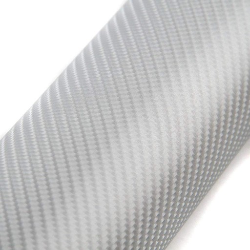 FOLIA OKLEINA CARBON 4D POŁYSK SREBRNA 152 x 10 cm
