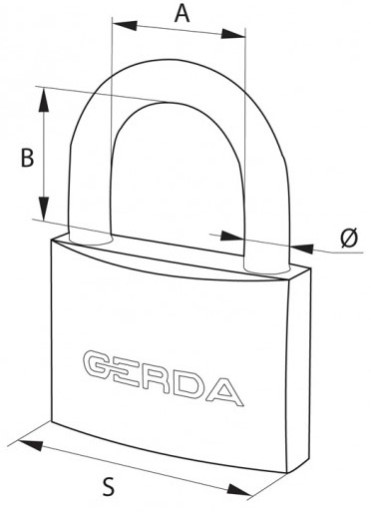 Замок навесной GERDA, чугун, антикоррозийный, сертифицирован 40 мм.