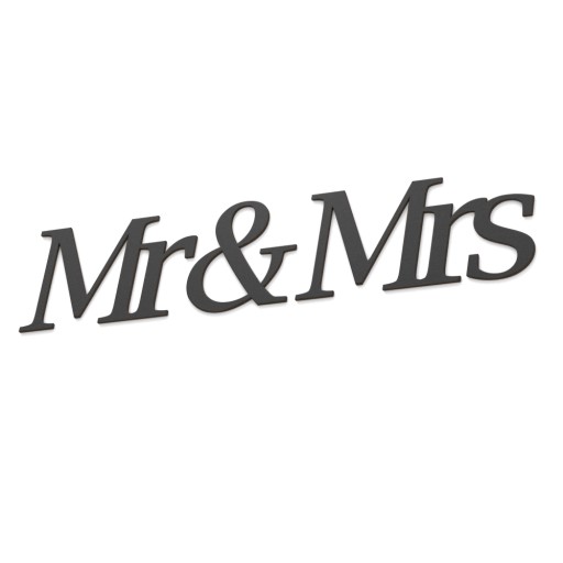 3D деревянные надписи на стене - Mr & Mrs