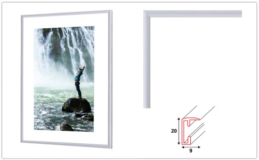 RAMA ALUMINIOWA SREBRNA 60x80 - RAMKA 80x60 CM