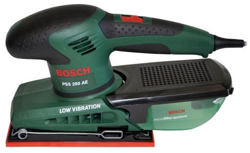 ВИБРАЦИОННАЯ ШЛИФОВАЛЬНАЯ СТАНКА PSS 250AE BOSCH + 30 БУМАГ + КЕЙС