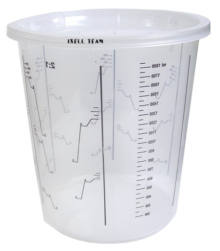 1400 ml KUBEK DO MIESZANIA LAKIERÓW Z POKRYWKĄ różne skale mieszania 195