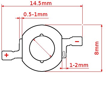 LED 1W COLD 6000-6500K 35mil EPISTAR