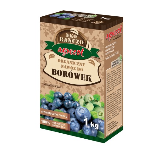 NAWÓZ DO BORÓWEK JAGÓD MALIN JAGODY KAMCZACKIE ORGANICZNY 1KG AGRECOL BIO