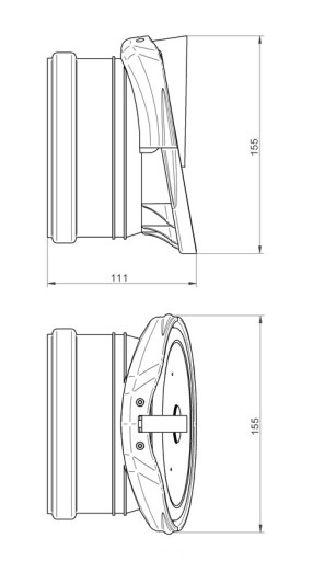 Клапан концевой заслонки фи 110 KARMAT ZBK 110 BURZOWA