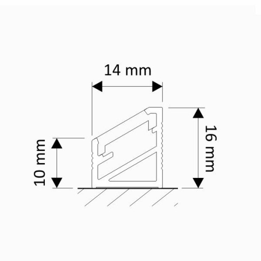 Алюминиевый профиль TRILINE-MINI 2м для светодиодов + 2 цоколя