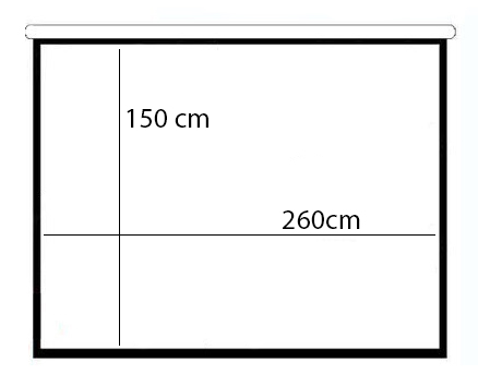 ПРОЕКЦИОННЫЙ ЭКРАН 260х150см РУЧНОЙ ПОЛУАВТОМАТИЧЕСКИЙ