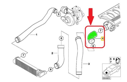 ТРУБКА ИНТЕРКУЛЕРА BMW E46 318d 320d 11612247322