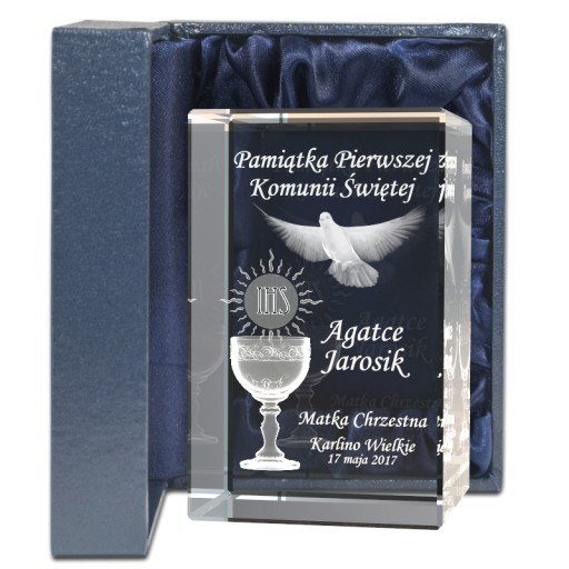 Prezent komunijny 3D spersonalizowana dedykacja