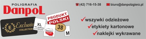 Wszywki Metki 70% WISKOZA 30% POLIESTER - 200 szt