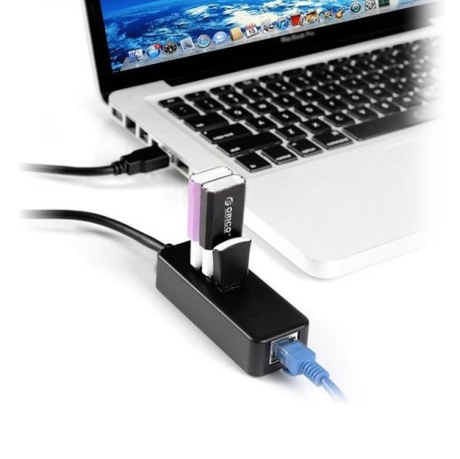 Концентратор USB 3.0, 3 порта + Gigabit Ethernet RJ45