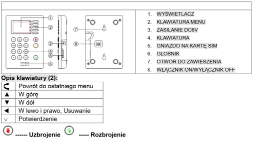 KLAWIATURA CYFROWA BEZPRZEWODOWA DO ALARMU MH