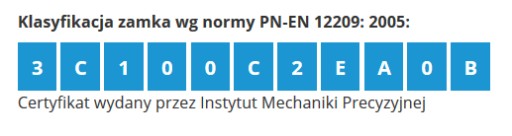 GERDA Zamek wierzchni ZN-200 4 klucze ATEST BRĄZ