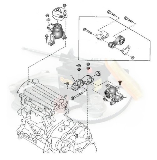 ПОДУШКА ДВИГАТЕЛЯ MAZDA 6 РАЗМЕР НОВАЯ 02-08 SRL