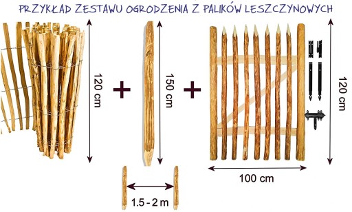 Płot sztachetowy drewniany ogrodowy 5m 90cm 8-10