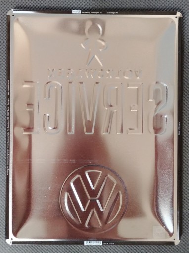 Вывеска VOLKSWAGEN SERVICE, большой листовой металл, 30x40