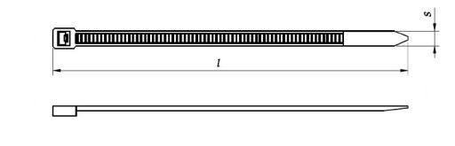 Лента-струбцина пластиковая, белая, 200х2,5, 100 шт.