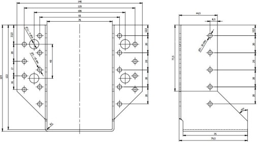 СОЕДИНИТЕЛЬ КРОНШТЕЙНА БАЛКИ WB23 76x122 СЕРТИФИКАТ