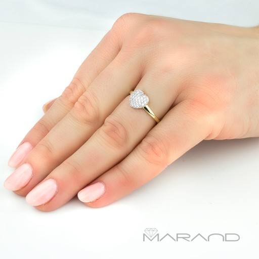 Сердце! Золотое кольцо с цирконами PR. 333 R 15