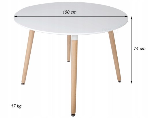 STÓŁ nowoczesny MEDIOLAN okrągły śr. 100 cm KOLORY