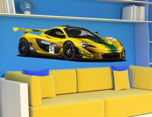 НАКЛЕЙКИ НА НАСТЕНУ «Машины McLAREN» 150x48 см