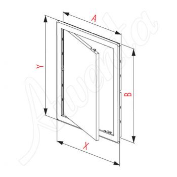 Ревизионная дверца, пластик АБС белый, 10х20см DT24