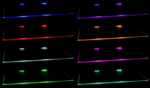 11x светодиодных зажимов RGB для стеклянных полок, НАБОР зажимов