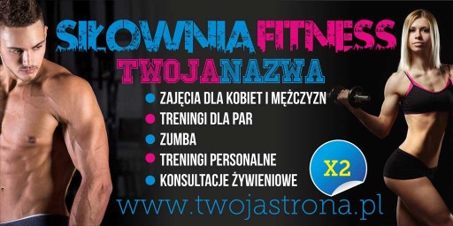 Baner reklamowy Reklama - Siłownia Crossfit 3x1m