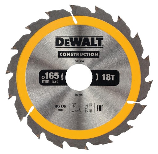 Пильное полотно по дереву DeWalt DT1936 165x30 мм